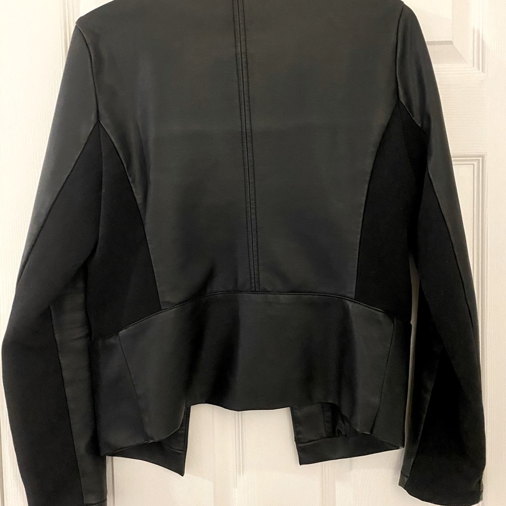 Faux leather blazer